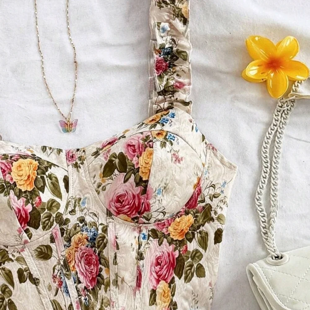 Soleia Floral Print Corset Top - Picture 4 of 7